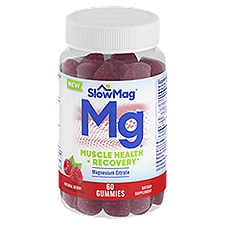 SlowMag Mg Natural Berry Magnesium Citrate Dietary Supplements, 60 count
