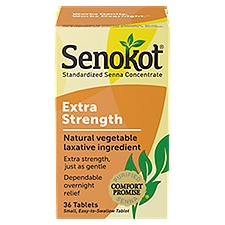 Senokot Extra Strength Standardized Senna Concentrate Tablets, 36 count
