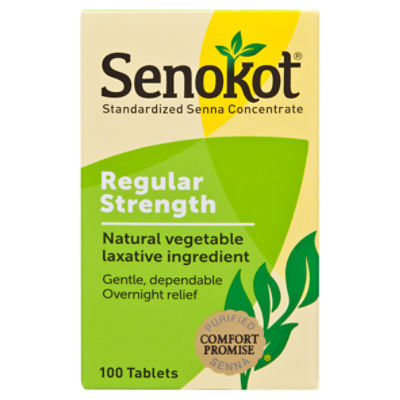 Senokot Regular Strength Standardized Senna Concentrate Tablets, 100 count