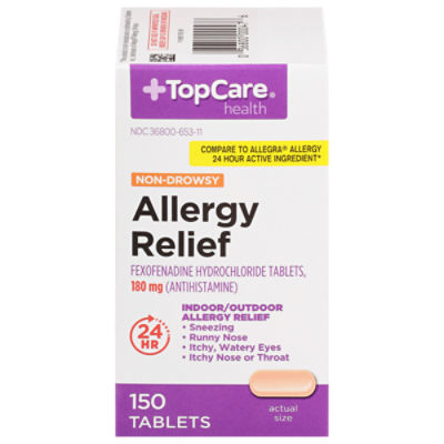 TopCare Allergy Relief Fexofenadine Hydrochloride 180mg Tablets, 150 count