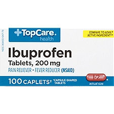 TopCare Ibuprofen 200 mg, Coated Caplets, 100 Each