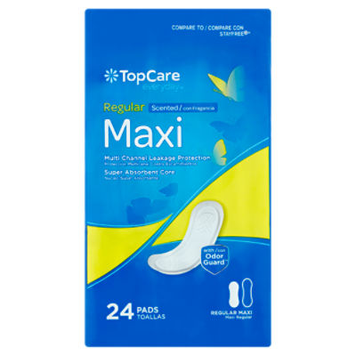 TopCare Everyday Regular Maxi Scented with Odor Guard Pads, 24 count