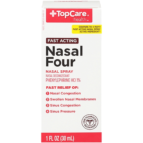 Top Care Four way - Fast Acting Nasal Spray, 1 oz