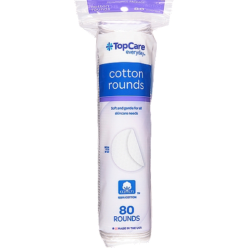 Top Care Cotton Rounds, 80 each
