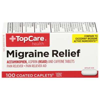 TopCare Acetaminophen Migraine Formula - With Caffeine, 100 each, 100 Each