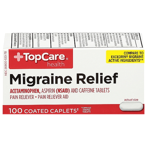 Top Care Migraine Formula - With Caffeine, 100 each
