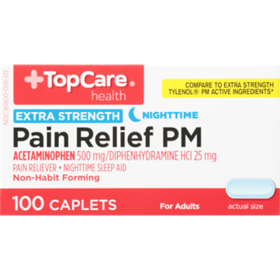 TopCare Pain Relief PM - Extra Strength, 100 each