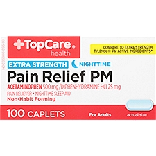 Top Care Pain Relief PM - Extra Strength, 100 each, 100 Each