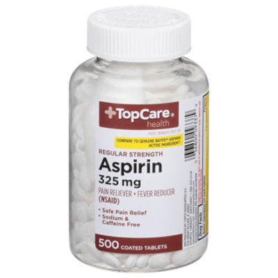 TopCare Aspirin - 325 mg Lightly Coated, 500 each