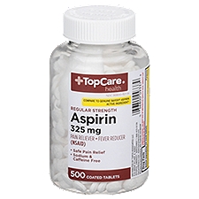 Top Care Aspirin - 325 mg Lightly Coated, 500 each, 500 Each