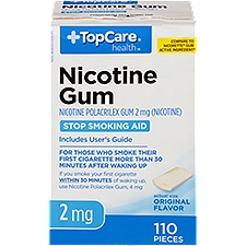 Top Care Nicotine Polacrilex Gum - 2mg - Original Flavor, 110 each