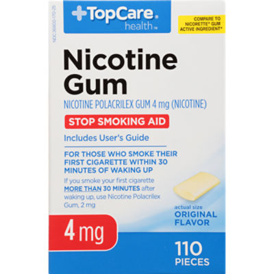 Top Care Nicotine Polacrilex Gum - 4mg - Original Flavor, 110 each