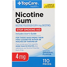 Top Care Nicotine Polacrilex Gum - 4mg - Original Flavor, 110 each