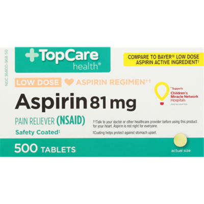 TopCare Aspirin - Adult Low Strength 81mg Tablets, 500 each, 500 Each