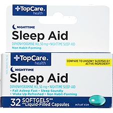 Top Care Sleep Aid Liquid Caplets, 32 each