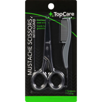 TopCare Moustache Scissors With Comb, 1 each