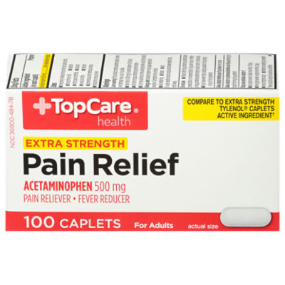 Top Care Acetaminophen Pain Relief 500mg Caplets, 100 each