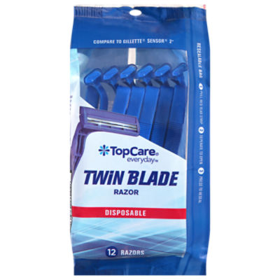 TopCare Men's Twin Blade Razor, 12 each