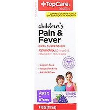 Top Care Children's Pain Reliever - Grape Flavor, 4 Fluid ounce