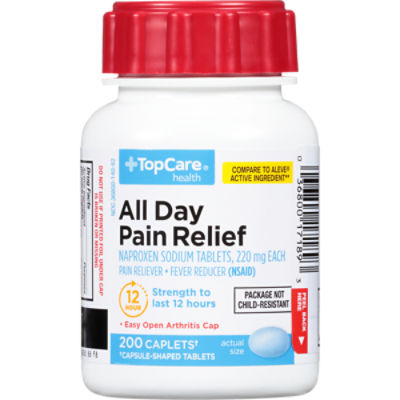 TopCare All Day Pain Relief Naproxen EZ Open Caplets, 200 count