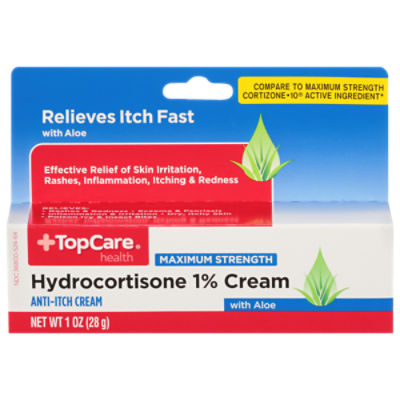 TopCare Hydrocortisone 1% Cream w/ Aloe, 1 oz, 1 Ounce