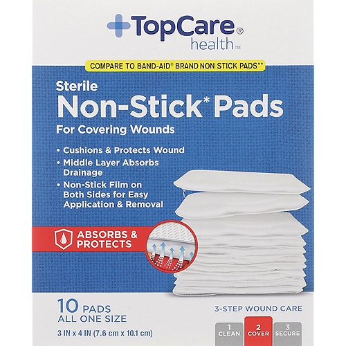 Top Care Non-Stick Pads - Triple Layer All One Size, 10 each