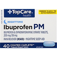 Top Care Ibuprofen PM - 200/38 mg Caplets, 40 Each
