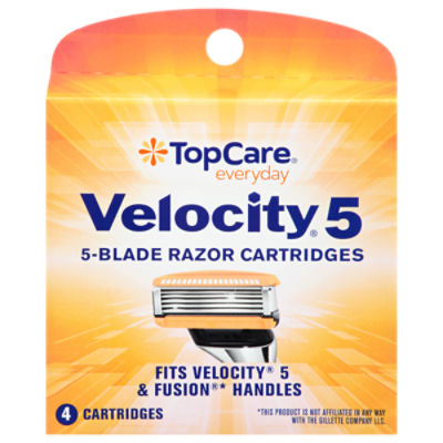 TopCare Velocity 5 Blade Razor Cartridges        , 4 each