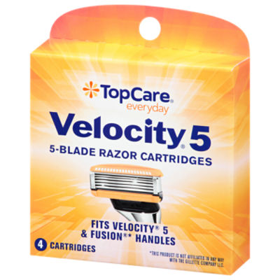 TopCare Velocity 5 Blade Razor Cartridges        , 4 each