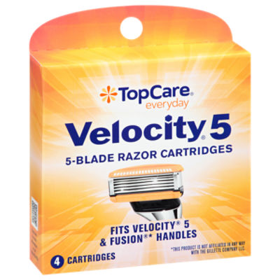 TopCare Velocity 5 Blade Razor Cartridges        , 4 each
