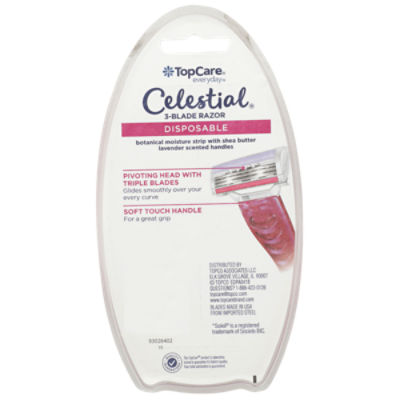 TopCare Celestial Womens 3-Blade Disposable Razors, Lavender