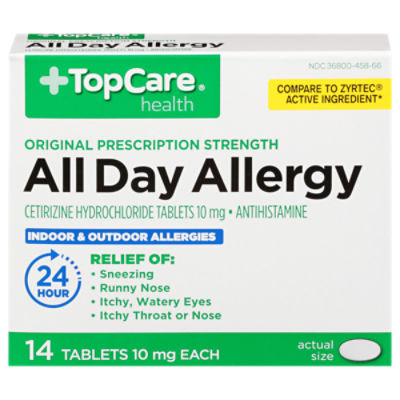 TopCare Allergy -All Day 24 Hour Cetirizine Tablets, 14 each