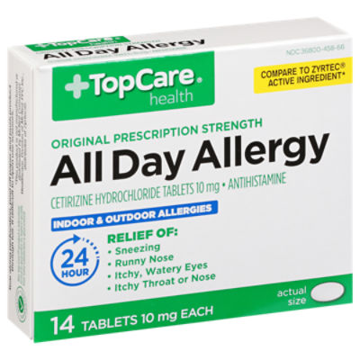 TopCare Allergy -All Day 24 Hour Cetirizine Tablets, 14 each