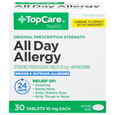 TopCare Antihistamine - All Day Cetirizine Allergy Tablets, 30 each