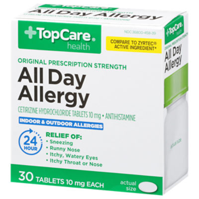 TopCare Antihistamine - All Day Cetirizine Allergy Tablets, 30 each