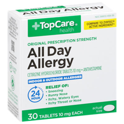 TopCare Antihistamine - All Day Cetirizine Allergy Tablets, 30 each