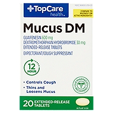 Top Care Health Mucus DM Extended-Release Tablets, 600 mg, 20 count, 20 Each