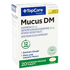 TopCare Health Mucus DM 600 mg, Extended-Release Tablets, 20 Each
