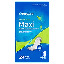 TopCare Everyday Super Maxi with Odor Guard Pads, 24 count, 24 Each