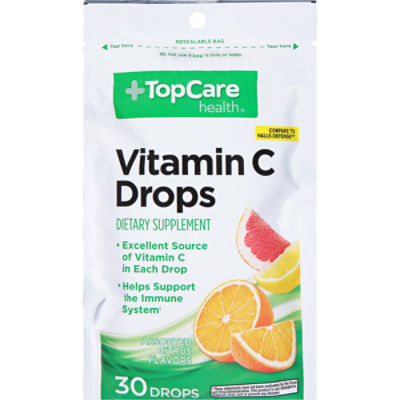 Top Care Cough Drops with Vitamin C, 30 each