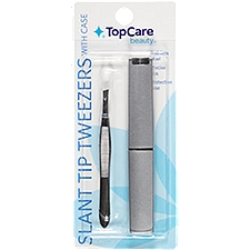 Top Care Tweezers - Slant Tip with Case, 1 each, 1 Each