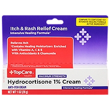 Top Care Hydrocortisone 1% Maximum Strength Cream, 1 Ounce