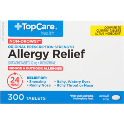 TopCare 24 Hour Allergy Relief Loratadine 10mg Tablets, 300 each