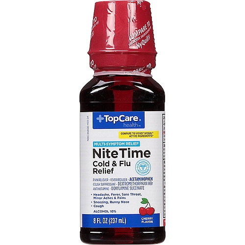 Top Care Nitetime Cold/Flu - Cherry, 8 oz