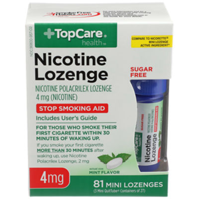 Top Care Nicotine  Polacrilex Lozenge - 4 mg, 81 each