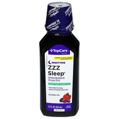 TopCare Diphenhydramine Zzz Sleep Aid Liquid - Berry Flavor, 12 oz