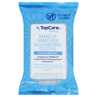 TopCare Makeup Remover Cleansing Towelette, 15 each