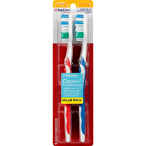 Top Care Toothbrush Clean & Soft Value Pack, 4 each