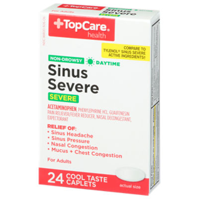 TopCare Guaifenesin Sinus Congestion & Pain Severe Caplet, 24 each