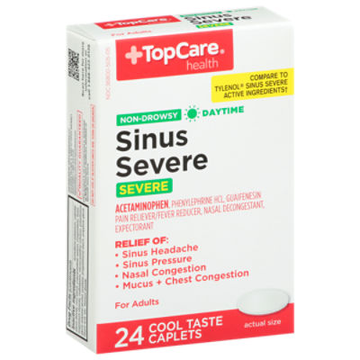 TopCare Guaifenesin Sinus Congestion & Pain Severe Caplet, 24 each